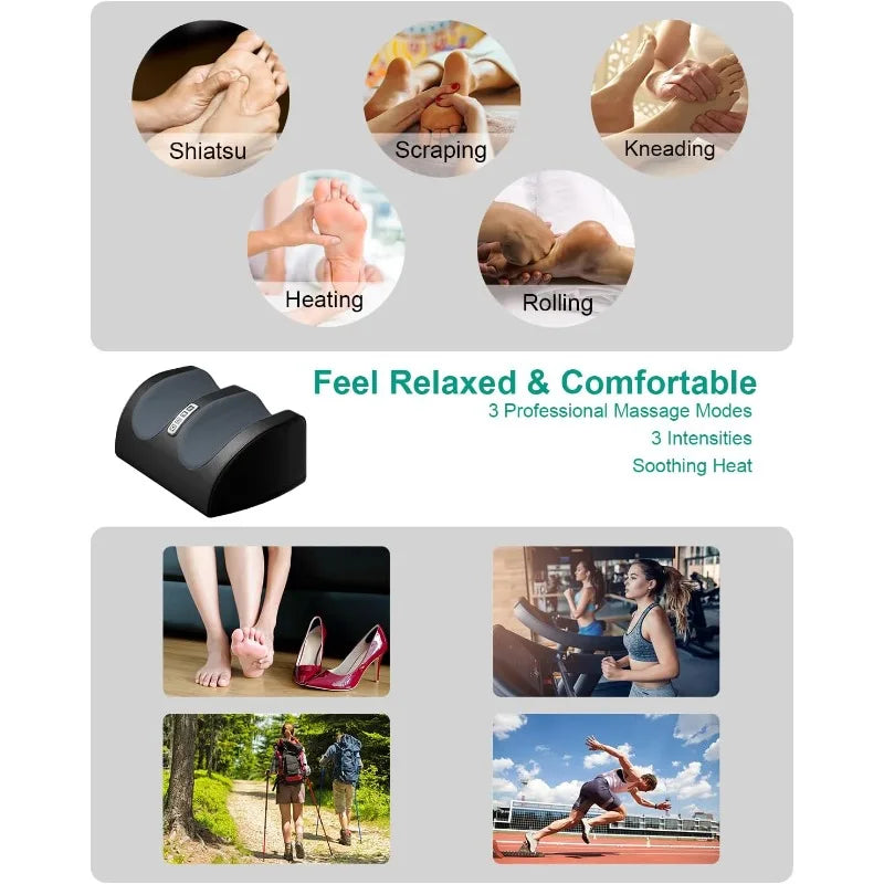 Shiatsu Foot Massager Machine with Heat, Foot and Calf Massager with Massage Roller, Promotes Blood Circulation, Gifts